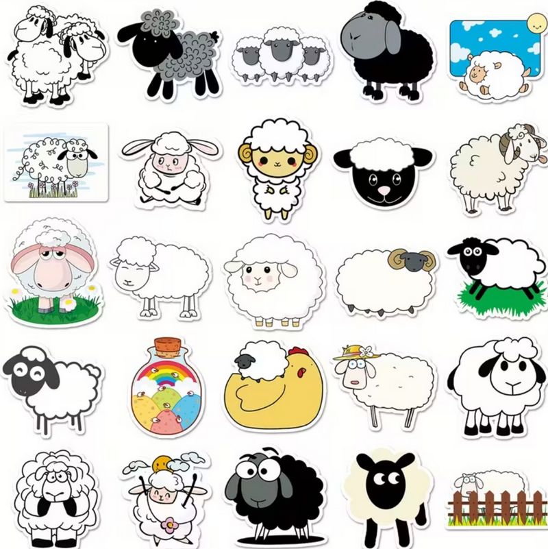 Set 50 samolepek ovce (2)