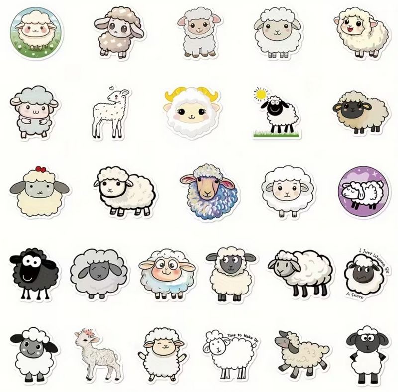 Set 56 samolepek ovce