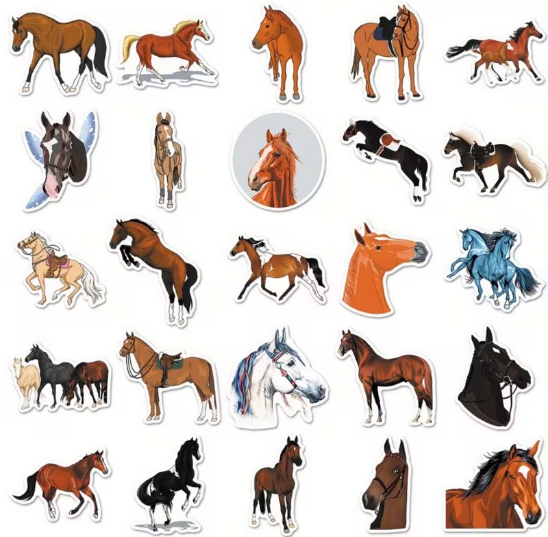 Set 50 samolepek kůň (5)