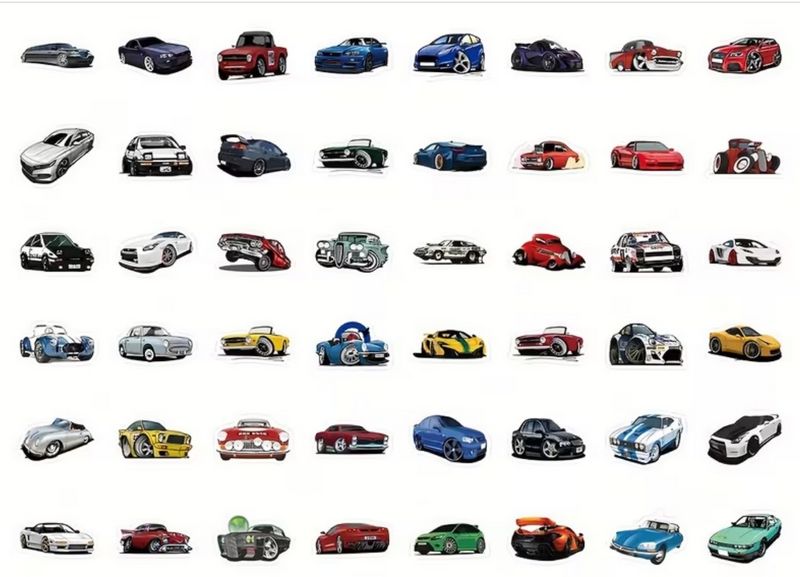 Set 103 samolepek auta