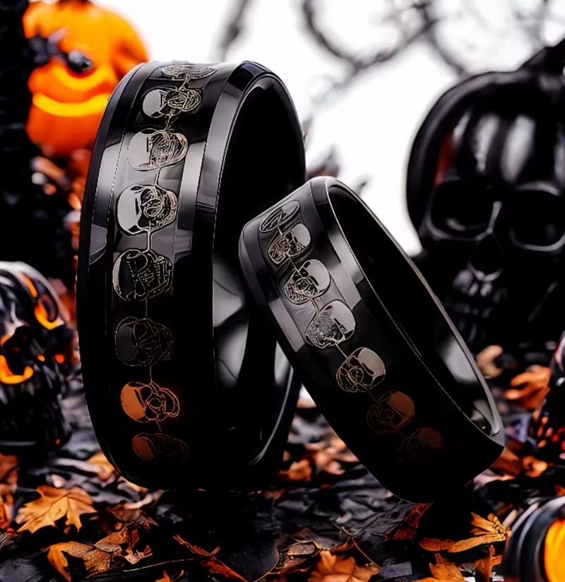 Prsten lebky - ocelový (15)