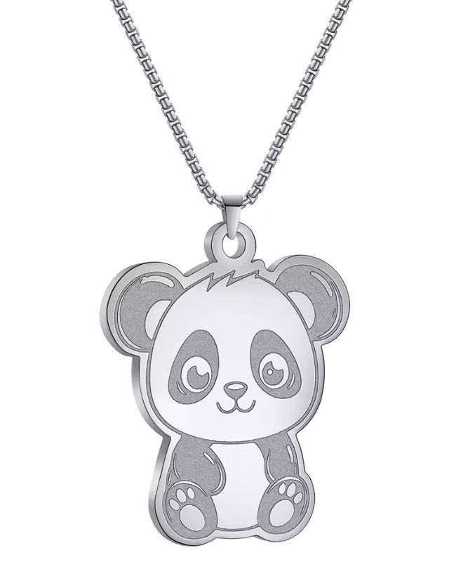 Řetízek panda (ocelová) 4 - stříbrná