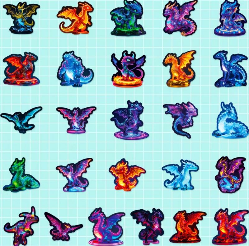 Set 56 samolepek drak