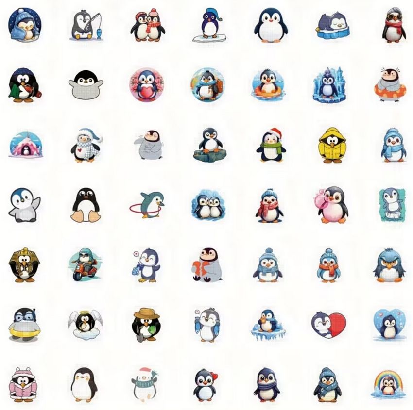 Set 55 samolepek tučňák