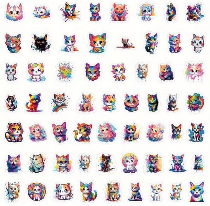 Set 60 samolepek kočka (3)