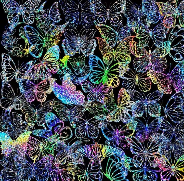 Samolepky motýl - 100 ks (bílá) holografické