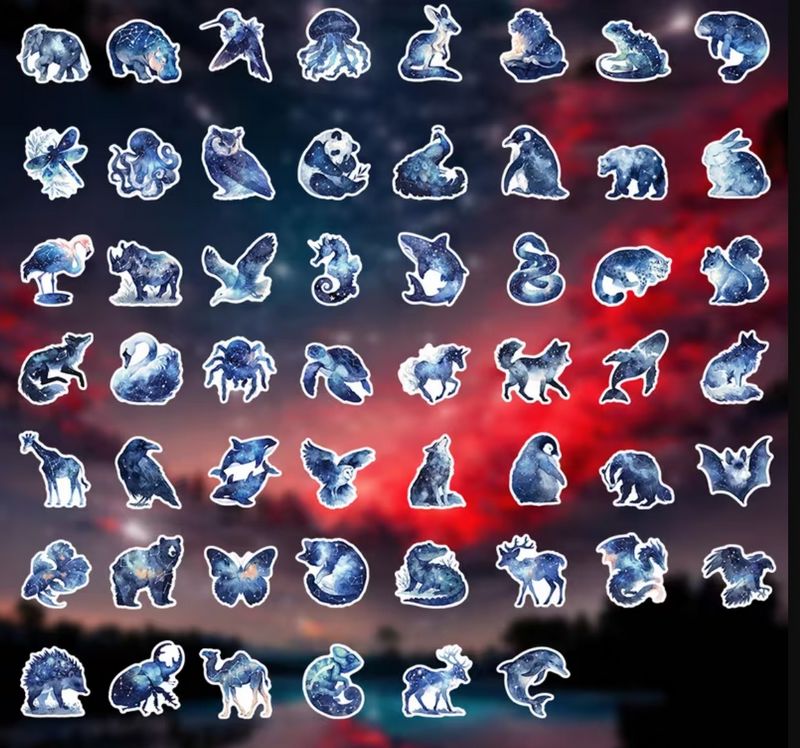 Set 54 samolepek zvířátka