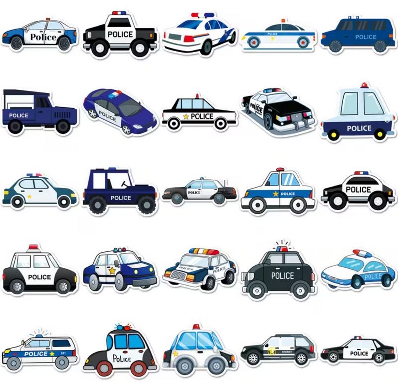 Set 50 samolepek policie (2)