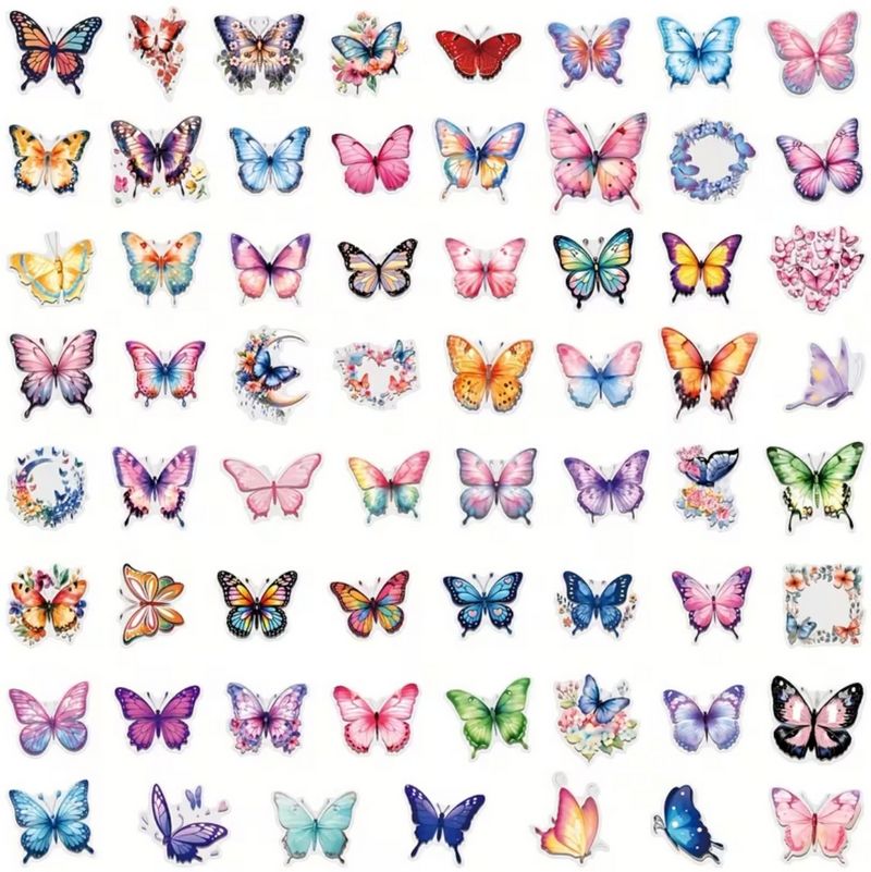 Set 60 samolepek motýl 