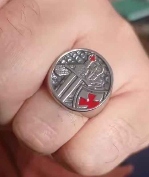 Prsten templářský rytíř - ocelový (2)