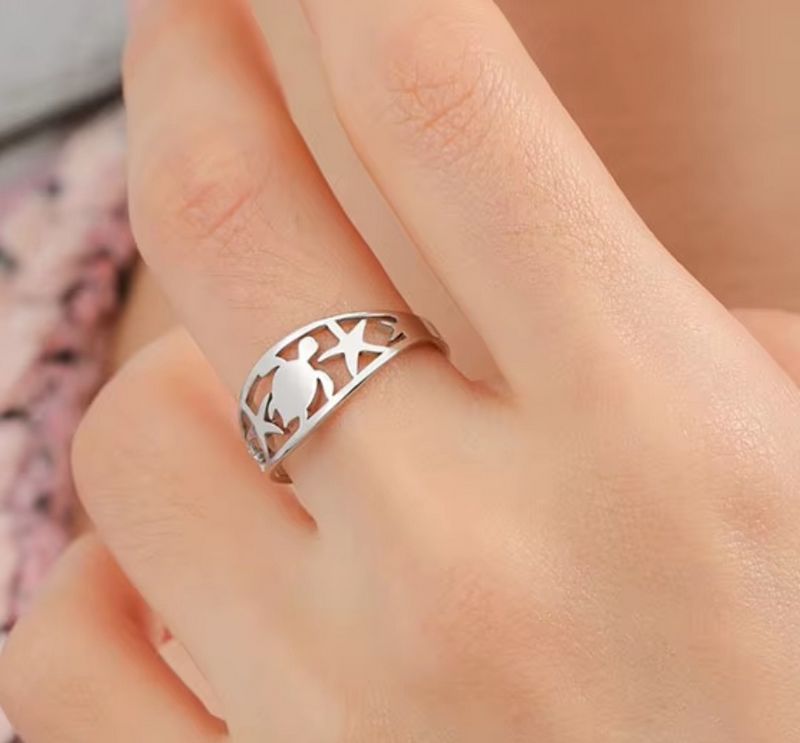 Prsten želva - ocelový (4)