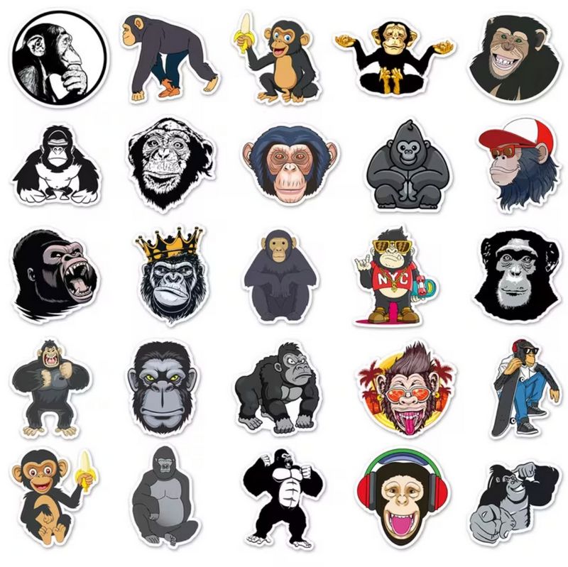 Set 50 samolepek opice (2)
