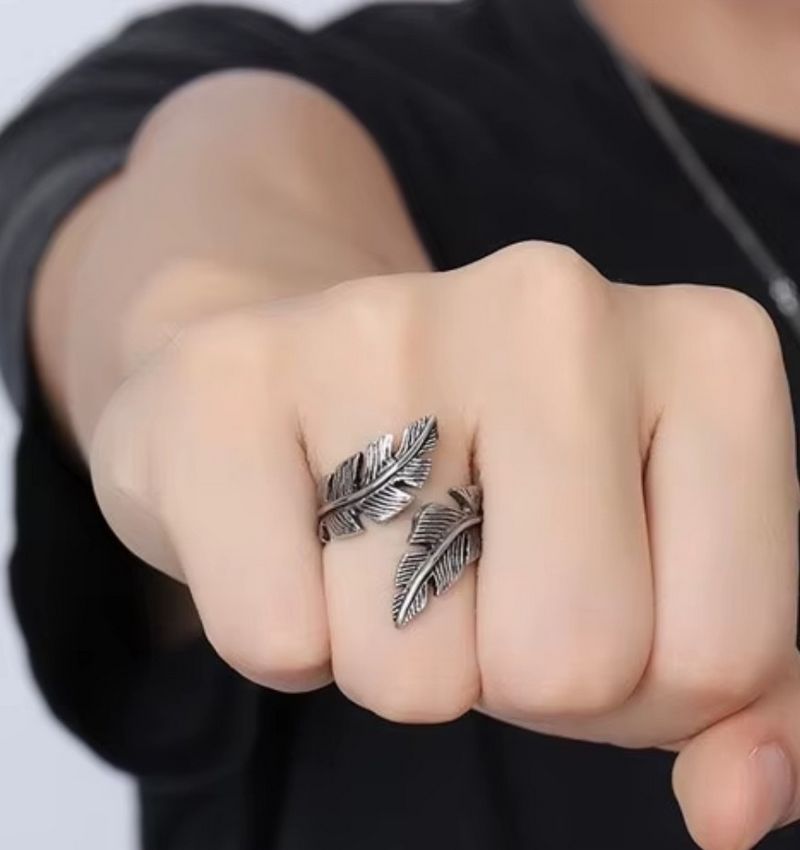 Prsten listy - ocelový (3)