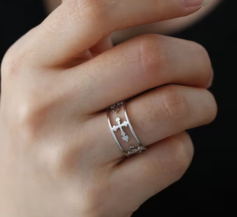 Prsten kříže (ocelový) 3