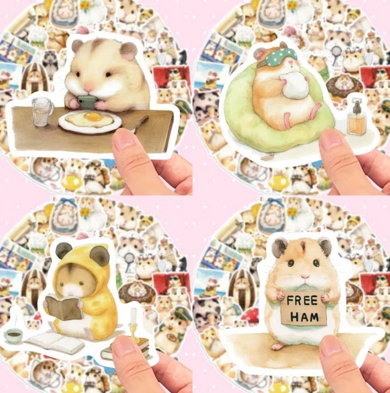 Set 55 samolepek křeček (2)