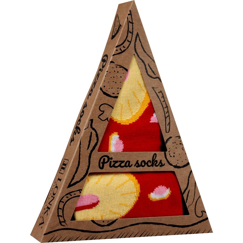 Ponožky pizza - Hawaii - v krabičce