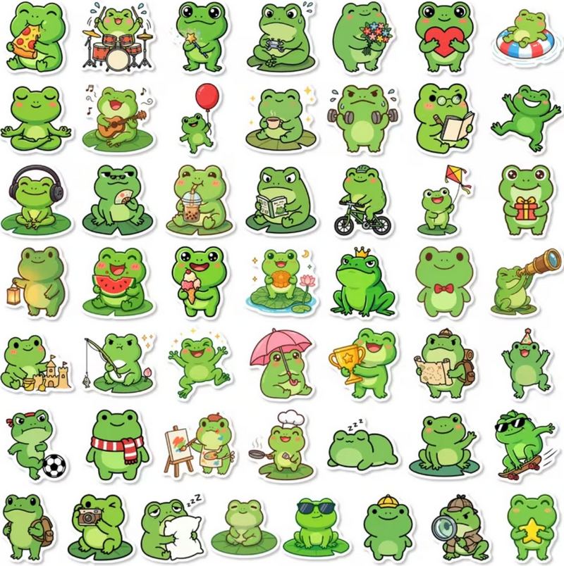 Set 50 samolepek žába (4)