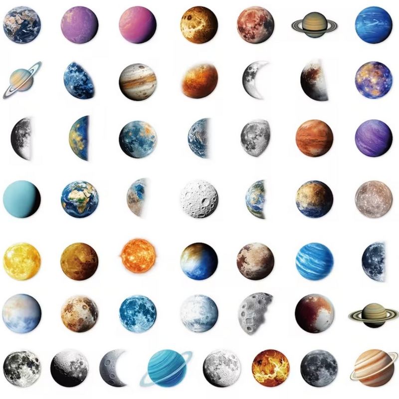 Set 50 samolepek planety a vesmír