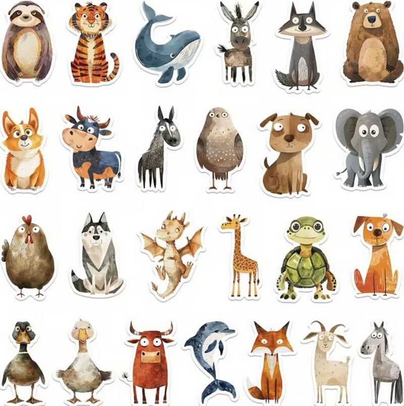 Set 50 samolepek zvířátka (14)
