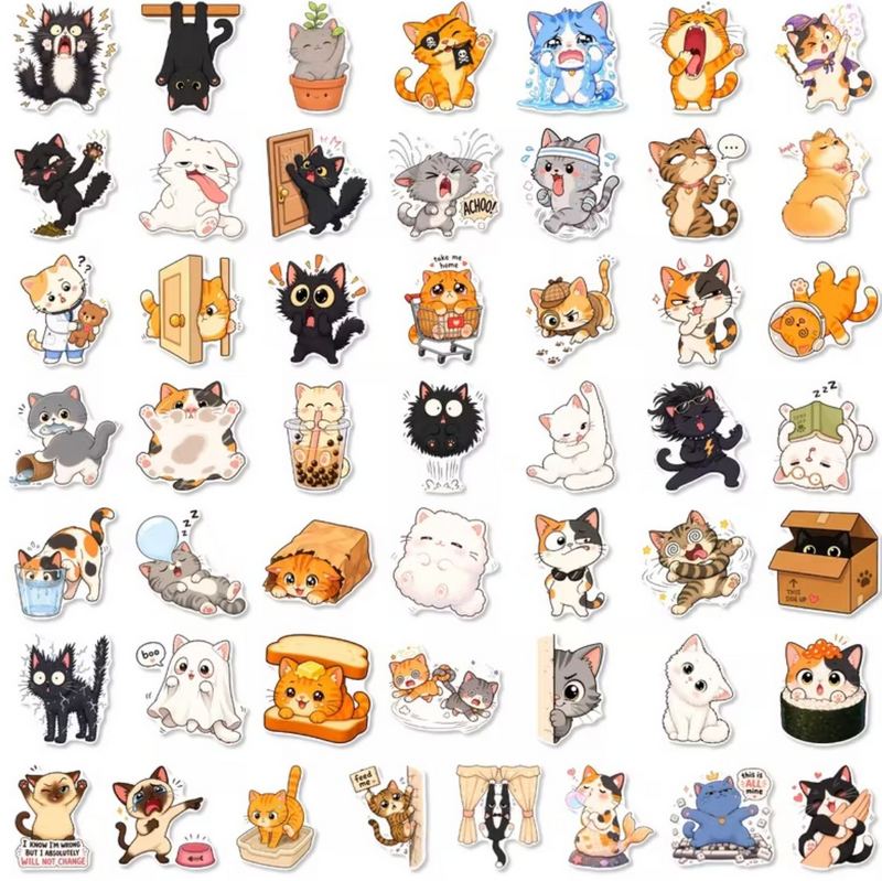Set 50 samolepek kočka (17)