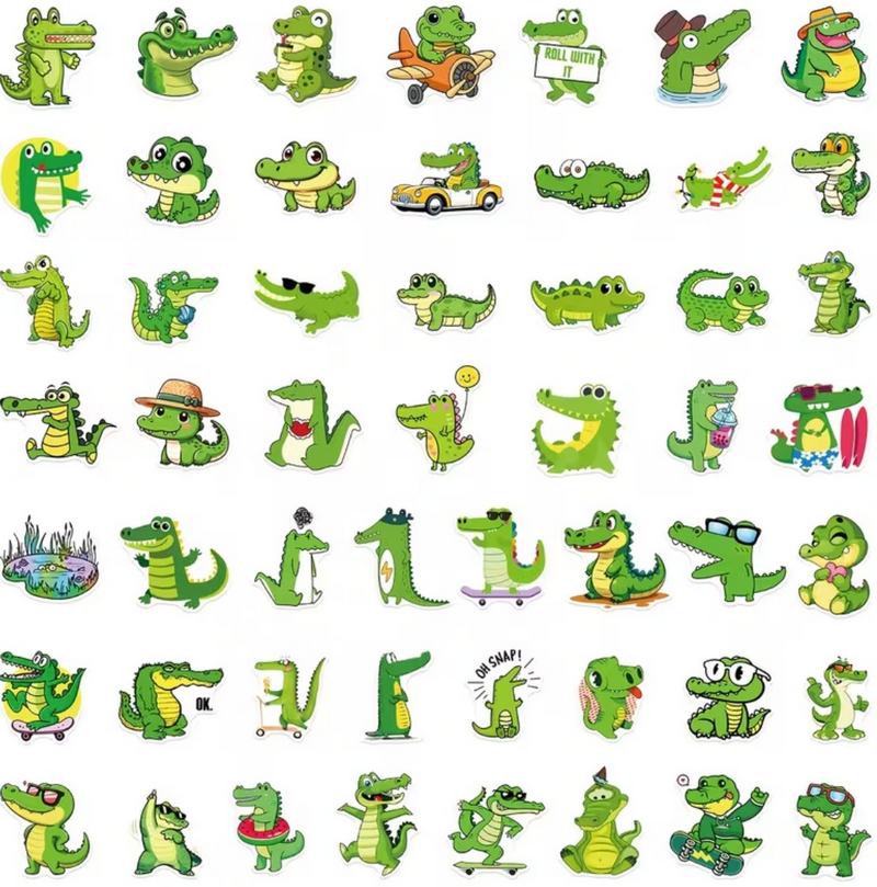 Set 50 samolepek krokodýl