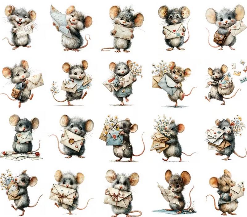 Set 20 samolepek myš