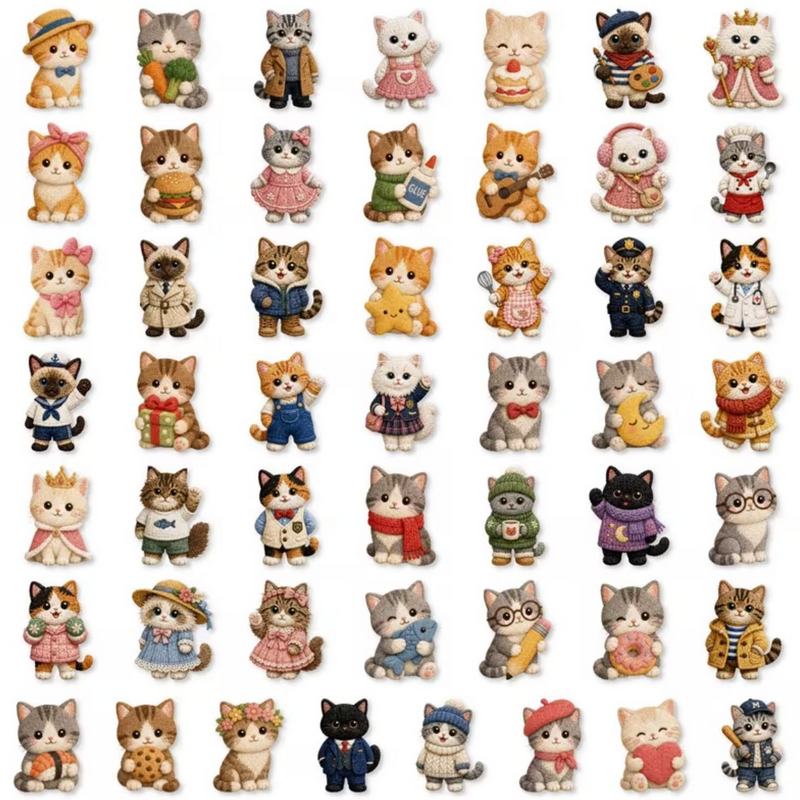 Set 50 samolepek kočka (24)