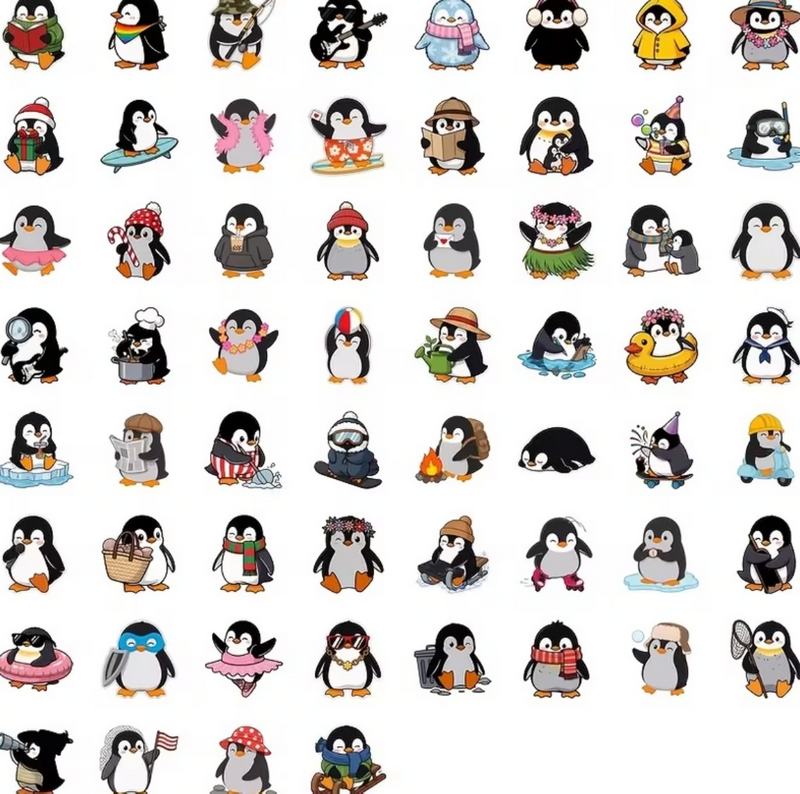 Set 60 samolepek tučňák (2)