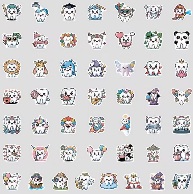 Set 100 samolepek zub (2)