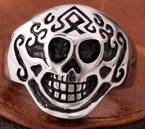 Prstýnek lebka (ocel) 2