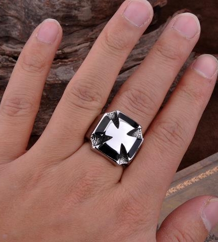 Prstýnek kříž (ocel) 3