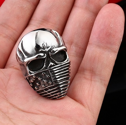 Prstýnek drsná lebka (ocel)