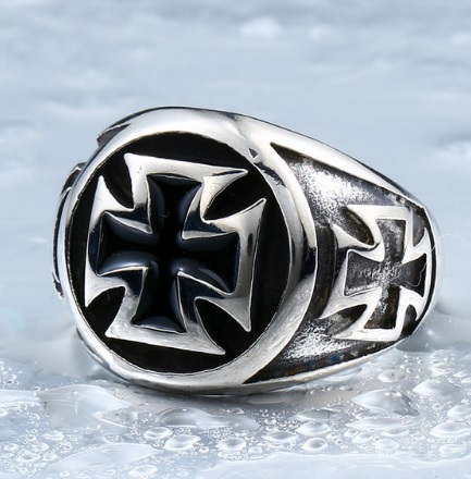 Prstýnek kříž (ocel) 6