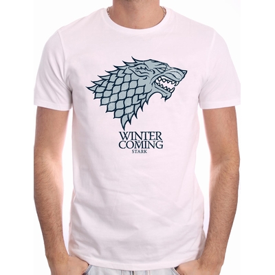 Pánské tričko Game of Thrones (Hra o trůny) - Stark (bílá)