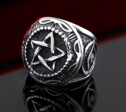 Prstýnek Supernatural - pentagram (ocel) - 4