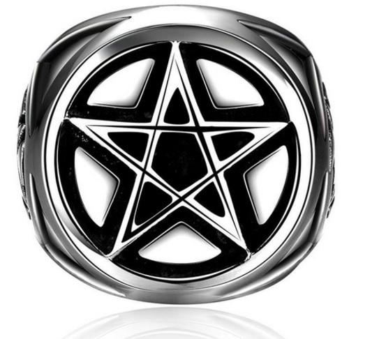 Prstýnek Supernatural - pentagram (ocel) - 6