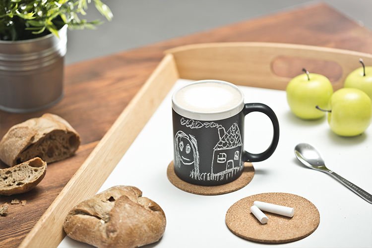 Hrnek tabule s křídou -  popisovací 