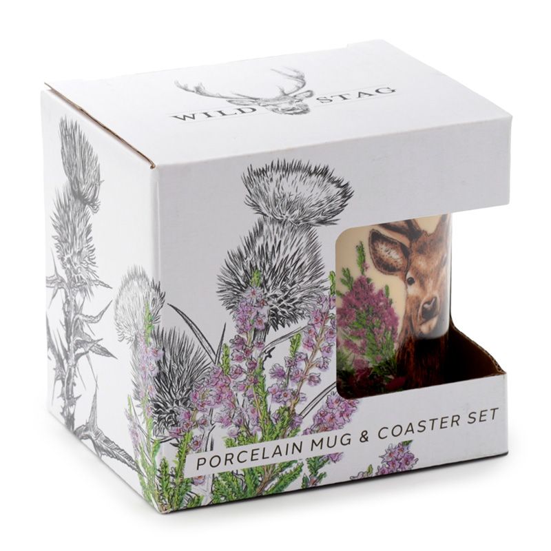 Hrnek jelen s podtáckem