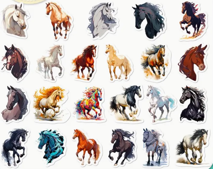 Set 50 samolepek kůň (2)