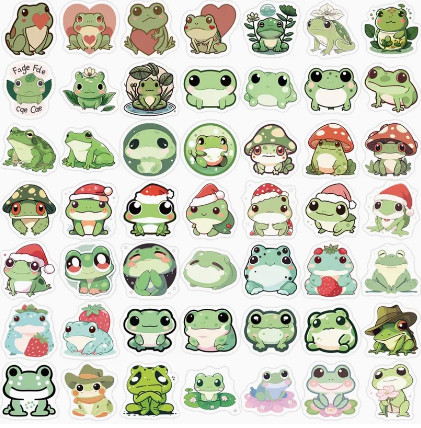 Set 100 samolepek žába