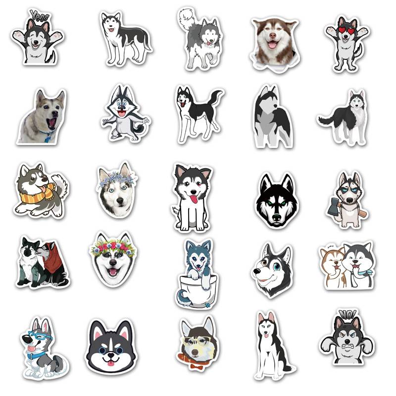 Set 50 samolepek sibiřský husky