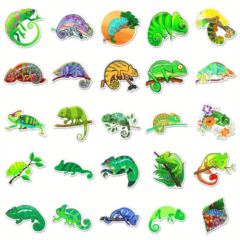 Set 50 samolepek ještěrka - chameleon