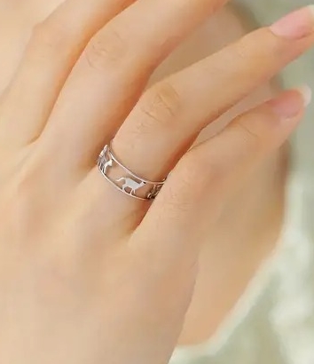 Prsten kočka - ocelový (4)