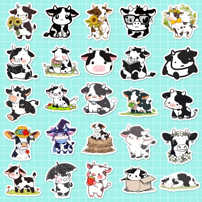 Set 50 samolepek kráva