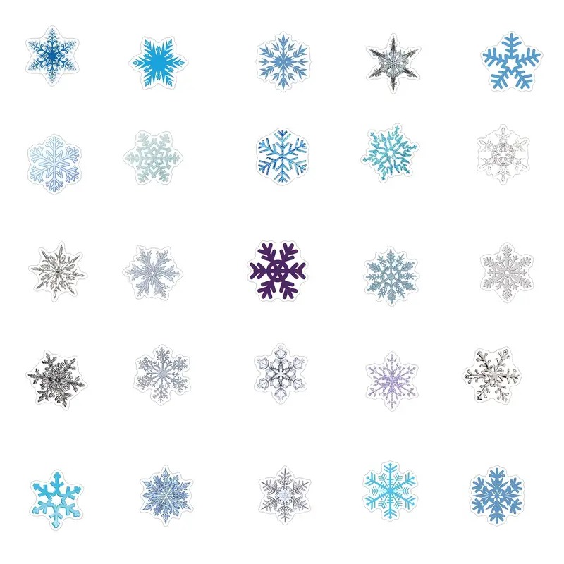 Set 50 samolepek sněhová vločka (3)