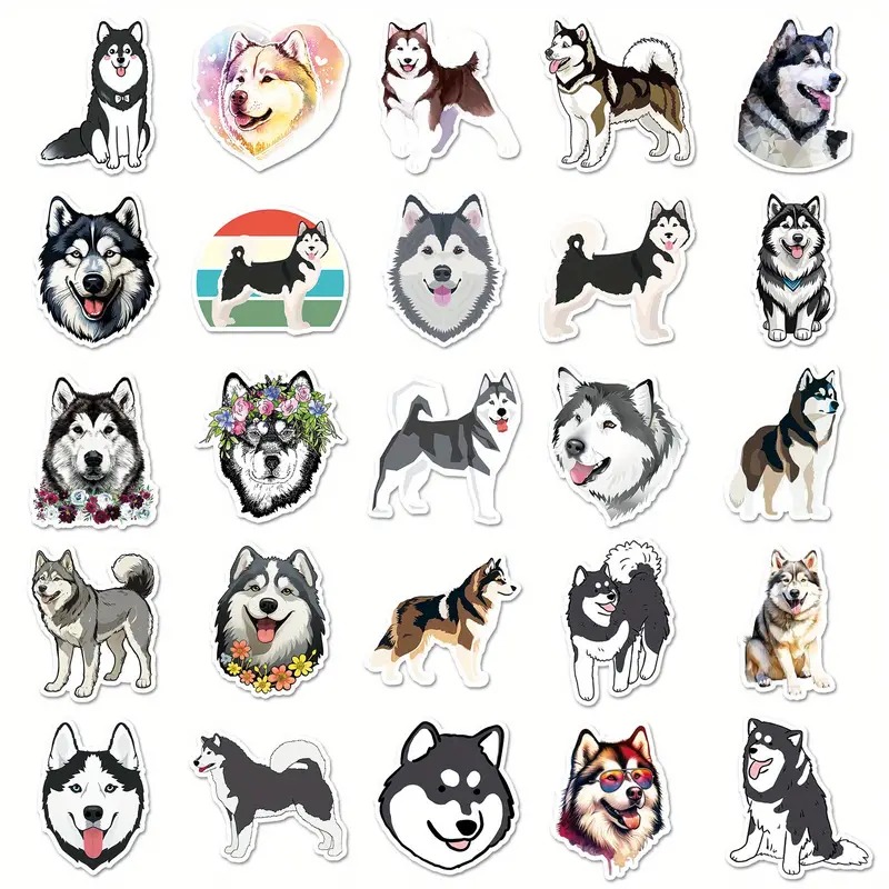 Set 50 samolepek husky