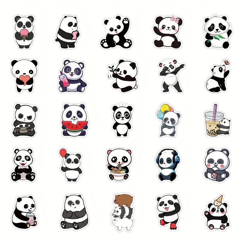 Set 62 samolepek panda 