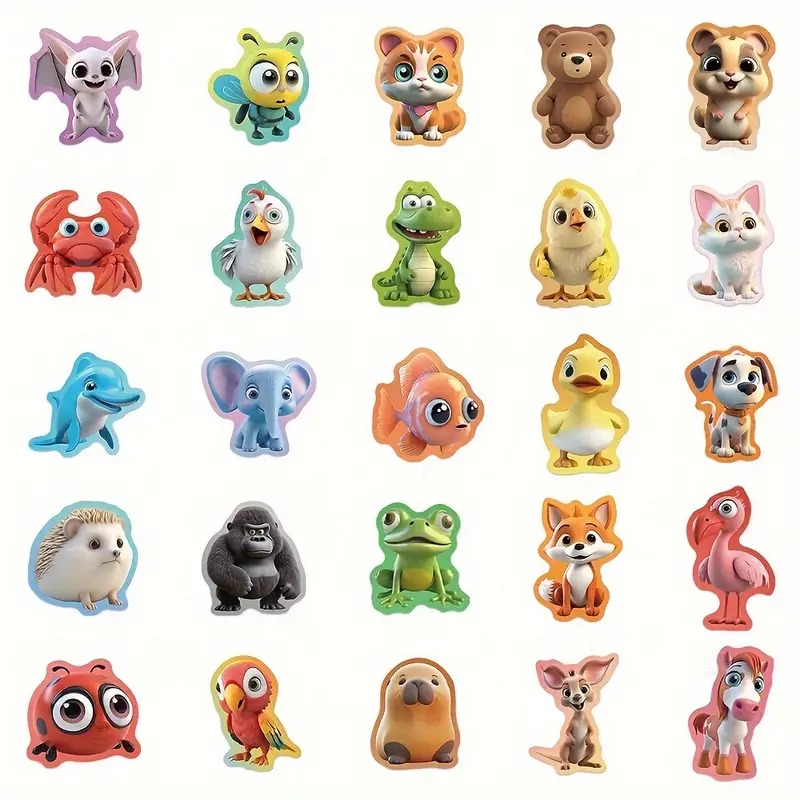 Set 50 samolepek zvířátka (4)