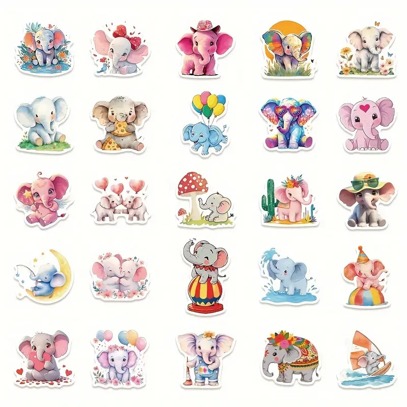 Samolepky slon - 50 ks