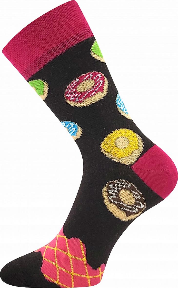 Ponožky kobliha donut - černá